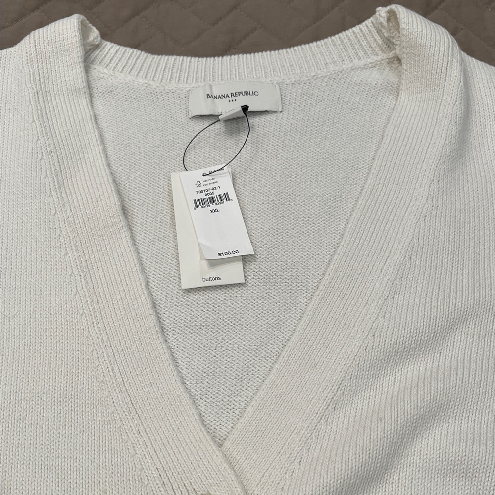 Banana Republic Ivory Bell-Sleeve Cardigan Sweater/NWT/XXL - Picture 8 of 15